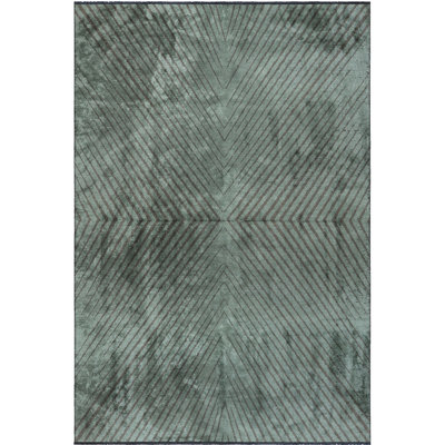 Tapis gris foncé en coton tissé à la machine Rapture