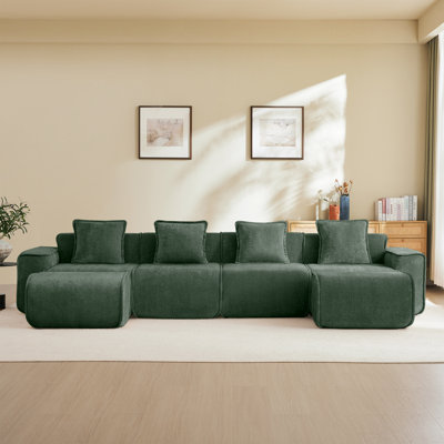 Spacious Velvet Sofas, Modern Design With French Piping, No Assembly Required