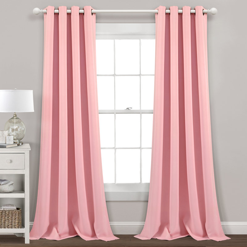 Lush Décor Insulated Grommet Blackout Blackout Curtains / Drapes Pair, 52" W x 84" L, PInk