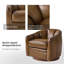 Ensemble de 2 fauteuils pivotants en cuir 29,25 po Guarracino avec base en bois massif-994533137