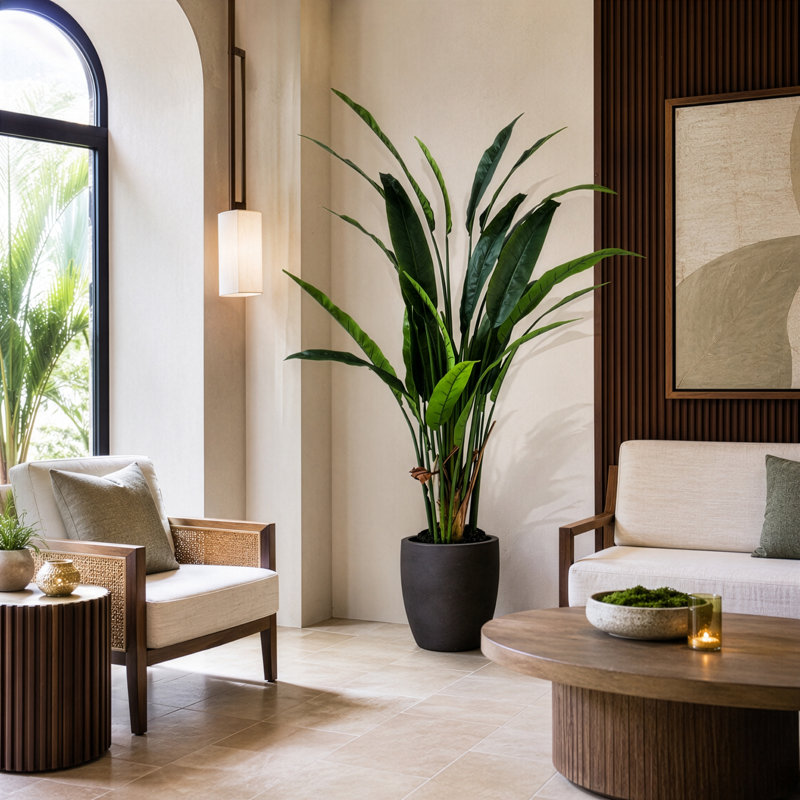Palmier en soie Bird of Paradise en pot