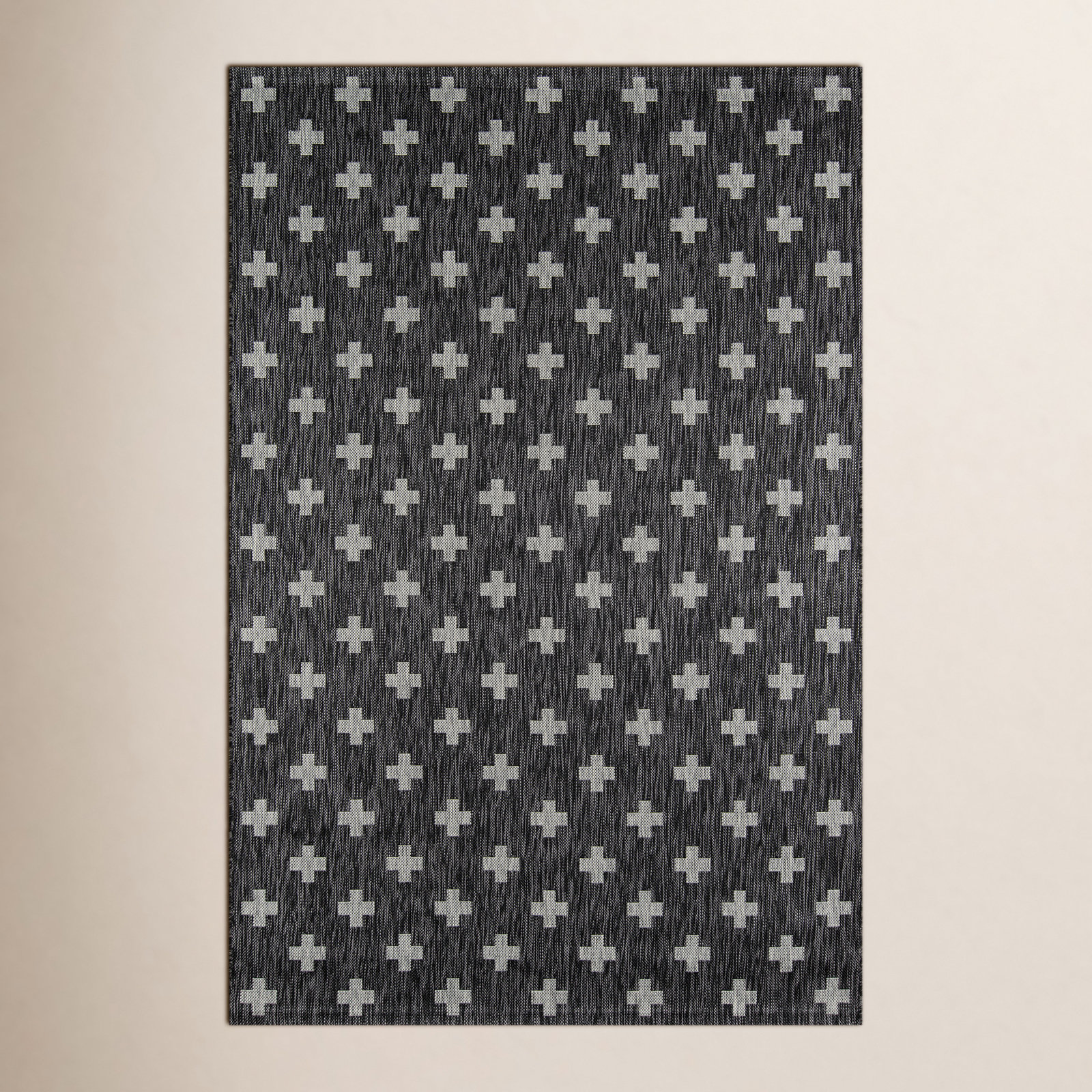 Umbria Striped Indoor / Outdoor Area Rug, Rectangle 7'10" x 10'10", Charcoal 
