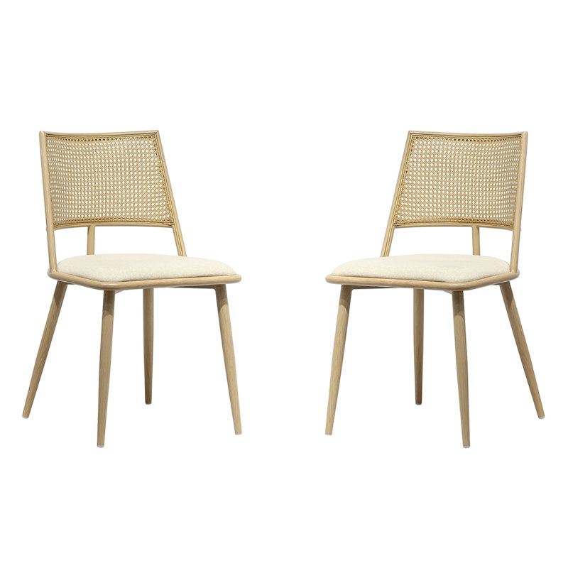 2 Charlanda Dining Chairs, Beige, Oak
