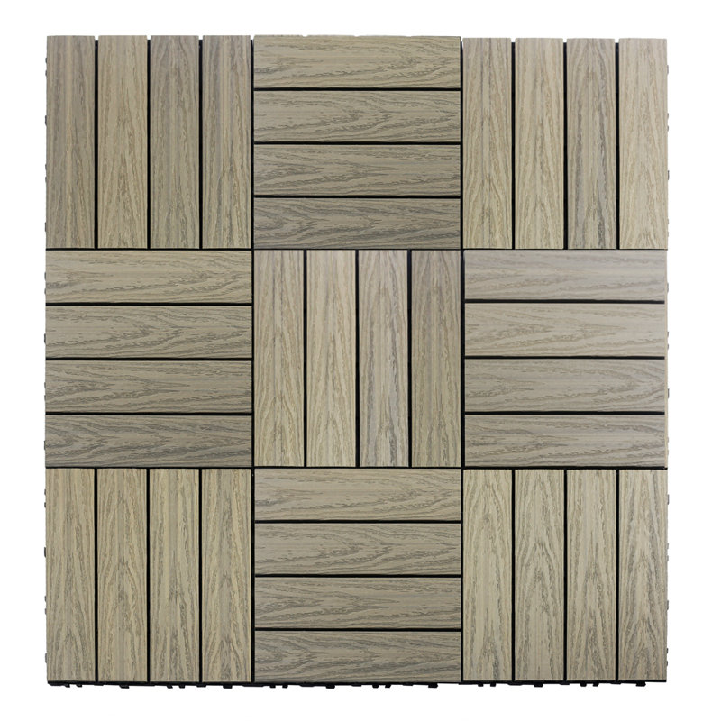 UltraShield Naturale 12'' L x 12'' W Composite Interlocking Deck Tile, Roman Antique