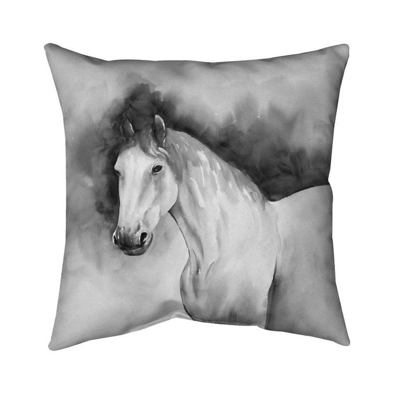 Domino horse - 20"x20" Outdoors Throw pillow - Spun poly - Print on demand