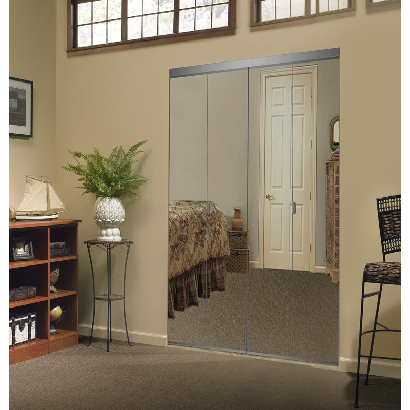 Porte pliante en panneau de fibres à densité moyenne, Chrome, 24 po x 96 po