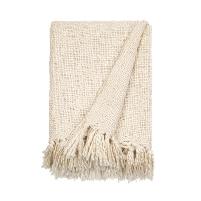 Basketweave Fringe Throw Blanket