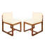 2 chaises de patio 2 pièces - L'artisanat du bois, coussin beige, crée un environnement accueillant et confortable de 2 pièces en bois, de couleur élégante