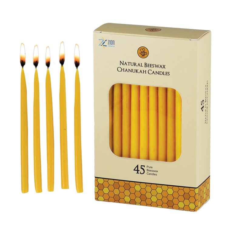 The Holiday Aisle Natural Beeswax Long Deluxe Hanukkah Candles (Set of 45)