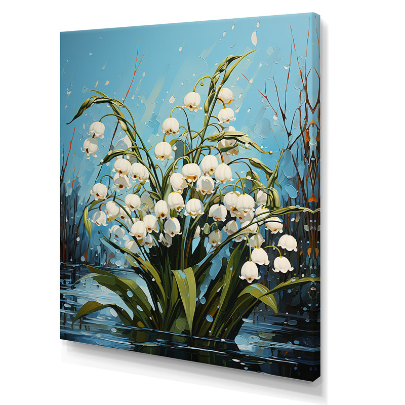 «Green Snowdrops», art mural sur toile, H 32 po x l 16 po, Toile tendue