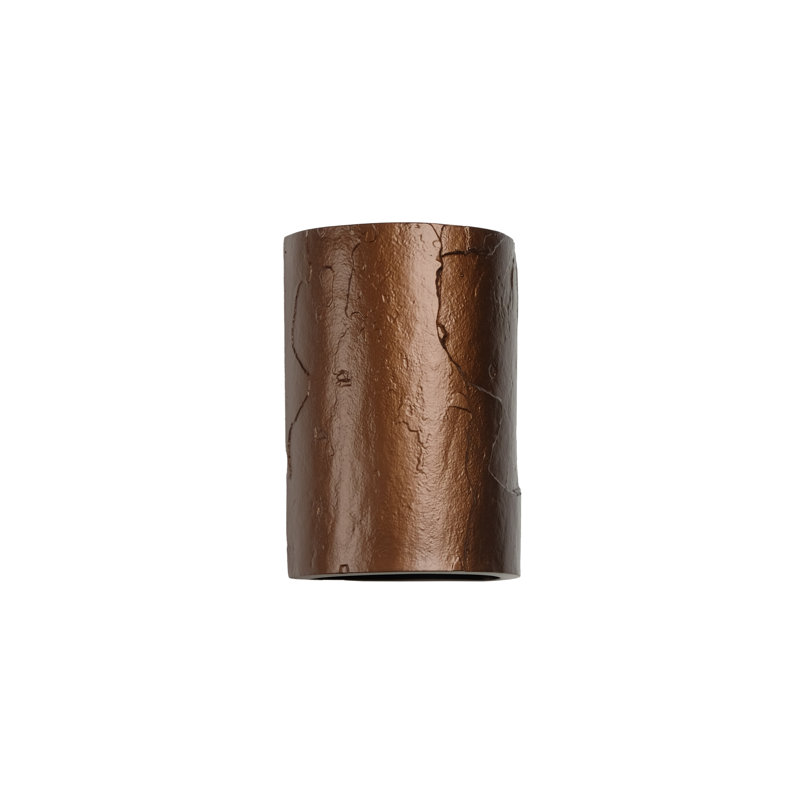 Donnice Flush Mount Ceramic Outdoor Wall Lights, LED Bulb Included, 10" H x 7" W x 4.5" D, Rubbed Bronze