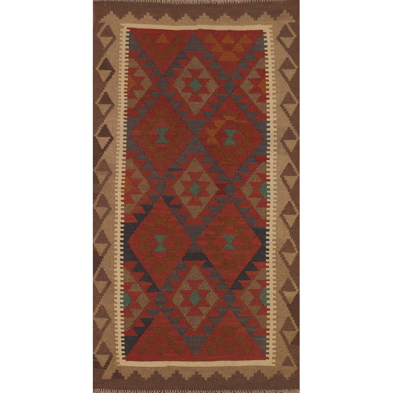 Reversible Wool Kilim Oriental Rug 3x6