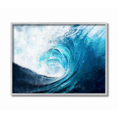 " Cresting Ocean Wave Blue Beach "