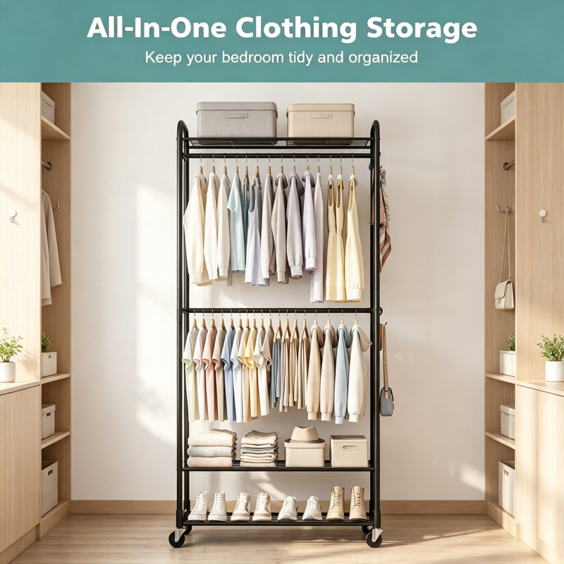 80.01cm Adjustable Portable Wardrobe