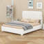 Base de lit plate-forme de lit de tête de lit douce et incurvée, lit de tête de lit réglable en hauteur avec cadre durable-1903692049