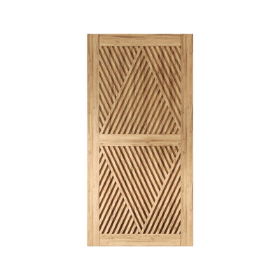 Homacer 48 in. x 80 in. 4-IN-1 Diamond Design Unassembled & Unfinished Pine Wood Barn Door Only (Interior Use Only)