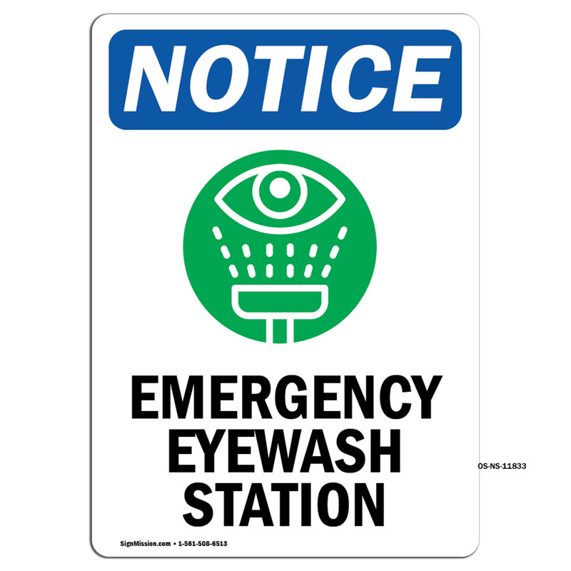 Plaque de douche d'urgence avec symbole