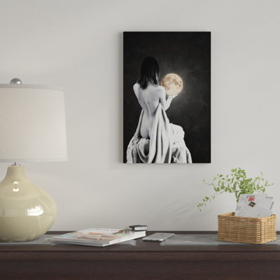 « moon contemplation » par barruf, reproduction d’impression sur toile tendue