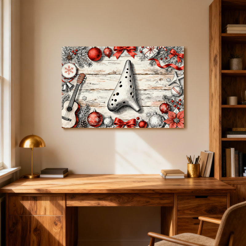 Motif de décorations pour instruments de musique de Noël, H 20 po x l 30 po