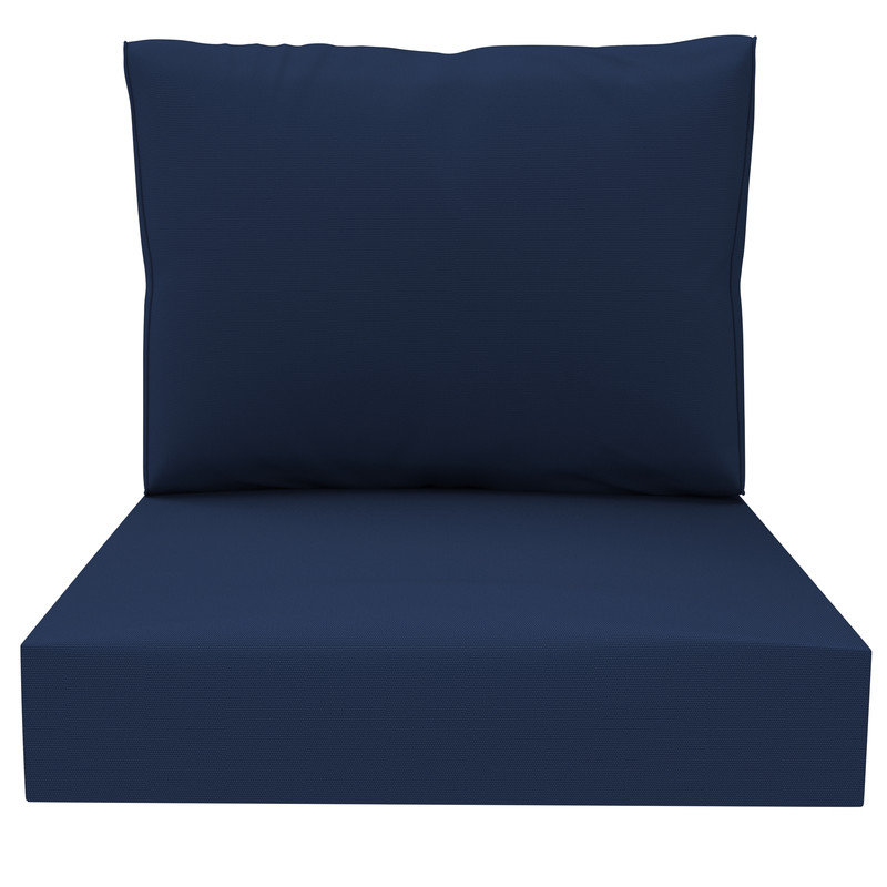 Sunbrella Outdoor Cushion, Seat/Back Replacement Cushion for Outdoor Furniture Arm Chair, Navy