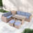 6-piece All Weather Pe Rattan Sofa Set With Adjustable Seat, Storage Box, Removable Covers And Tempered Glass Top Table
