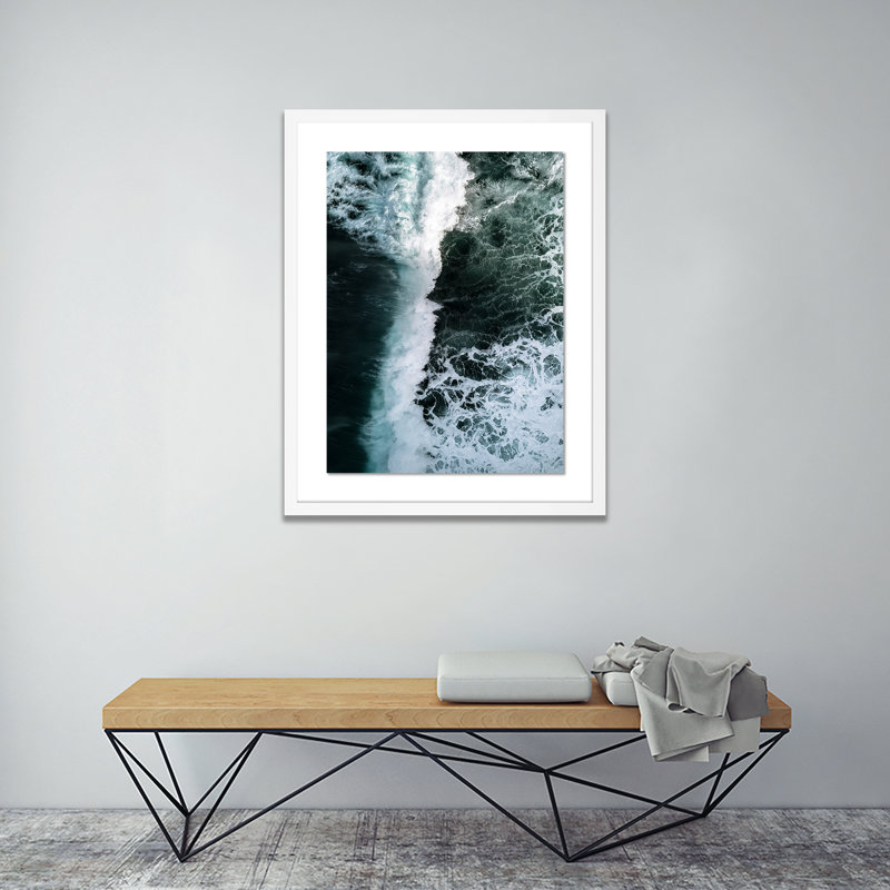 Wave Break 2 Print by Michael Schauer, 40" H x 32" W x 2.5" D, White