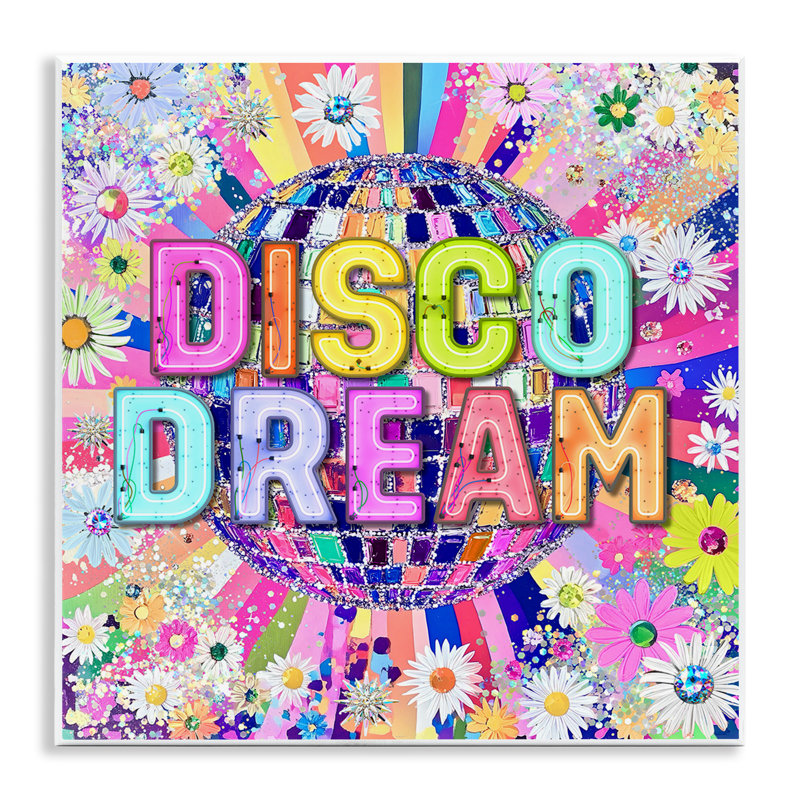 «Vivid Disco Dream with Daisies», plaque murale par Jess Stempel