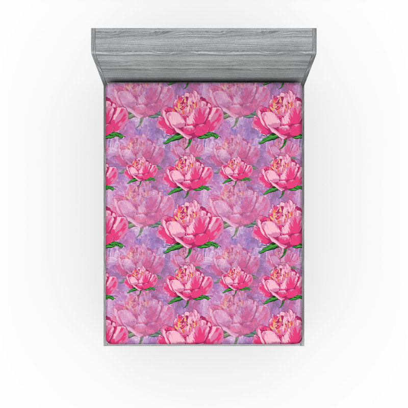 Drap-housse Ambesonne Peony, Drap-housse très grand californien