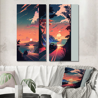 «Road To The Sunset», 2 pièces sur toile