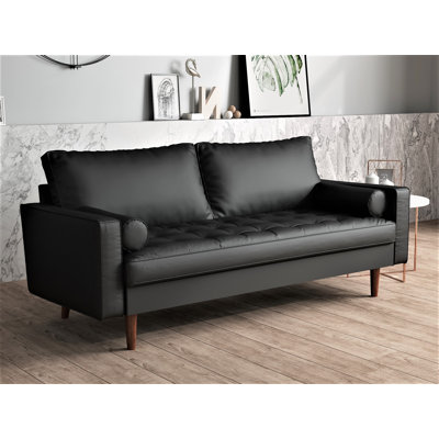 70'' Faux Leather Sofa