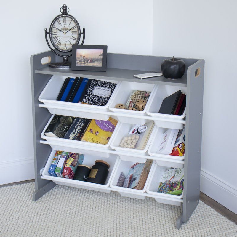Marva 79.5cm H X 86.3cm W Kids Book Display, Grey/White
