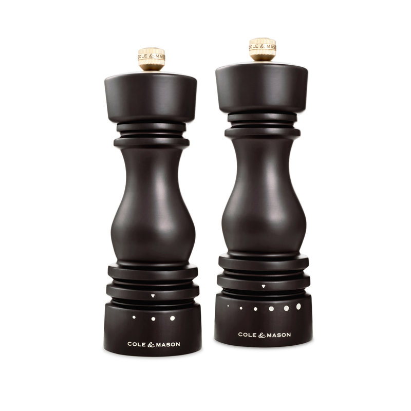 Cole & Mason London Dark Chocolate Grind Select Salt & Pepper Mill Gift Set 7"