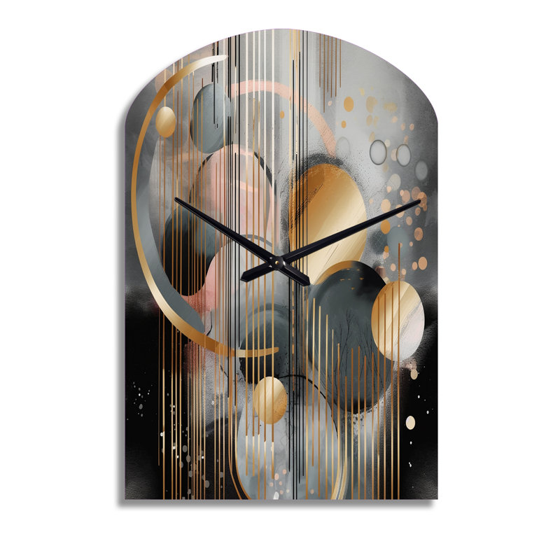 Horloge murale abstraite formes abstraites et lignes III - marbre, Moyenne