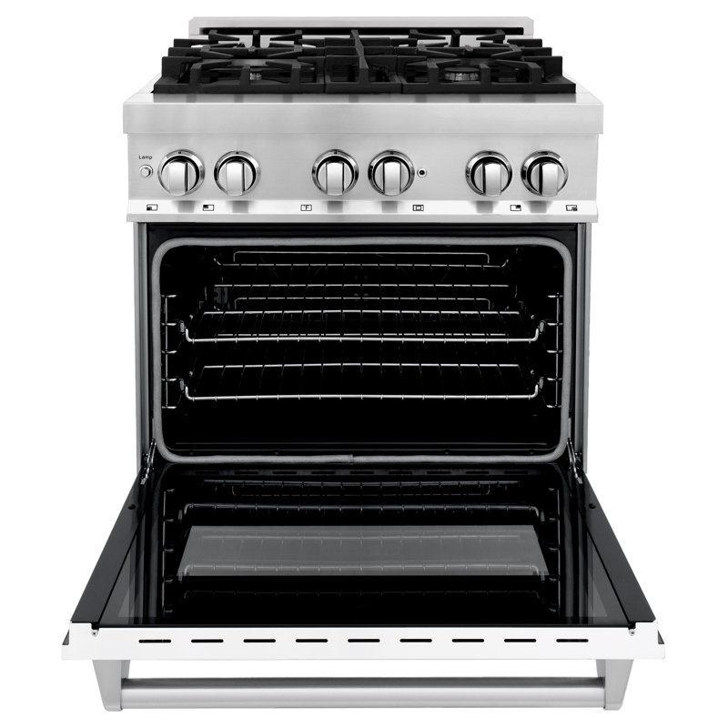 ZLINE 30" Legacy Dual Fuel Range, White Matte Stainless Steel