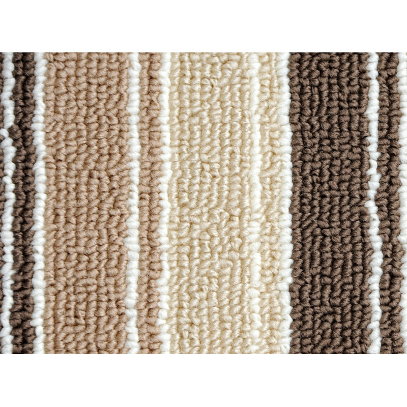 Tapis brun à rayures, Rectangle 1 pi 6 po x 2 pi 6 po