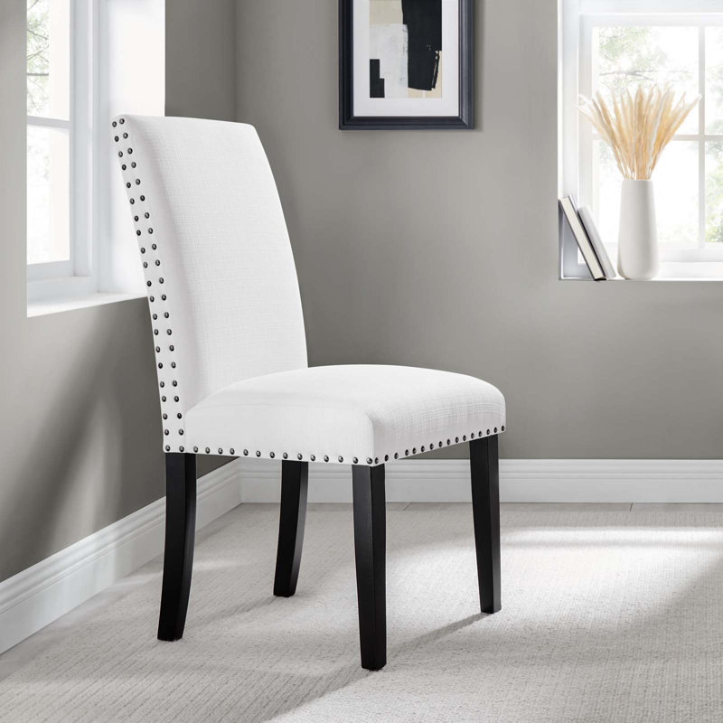 Chaise d'appoint de salle à manger Modway Parcel Parsons rembourrée, Blanc