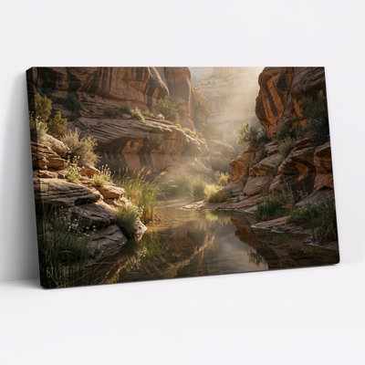 Tableau sur toile « Reflets d'un ruisseau dans un canyon ensoleillé »