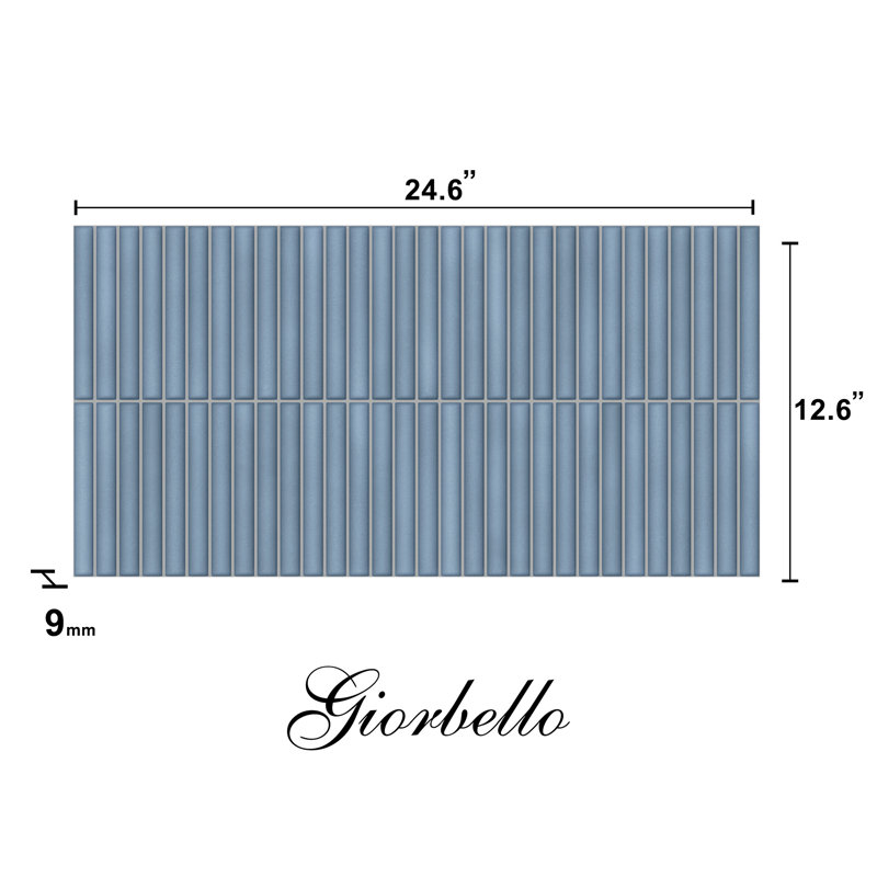 Spanish Lingot Porcelain 12"x 24"x 9mm Wall Tile Case (5 PCS, 10.76 Sq. Ft.), Blue