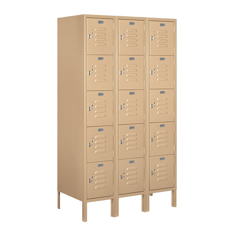 Casier large à 5 étages pour 2 étages, H 66 po x l 36 po x p 18 po, Gris