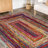 Handmade Braided Bohemian Cotton Multicolor Area Rug-2054787292