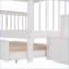 Lit superposé double au dessus d'un lit double avec lit gigogne simple, structure en bois de pin et amp; Rangement d'escalier, aucun sommier tapissier requis - blanc