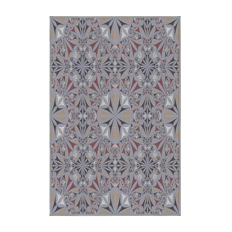 Tapis gris/brun à motifs, Rectangle 2 pi x 4 pi