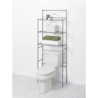 Rangement autoportant en métal au-dessus de la toilette