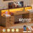  Rachmiel 63" Office Desk with 5 Drawers Modern Executive Desk Farmhouse Computer Desk with LED Lights Brown-1268926510