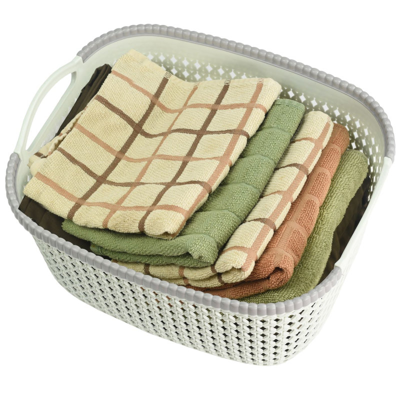 Rebrilliant Plastic Decorative Basket, Green, 3