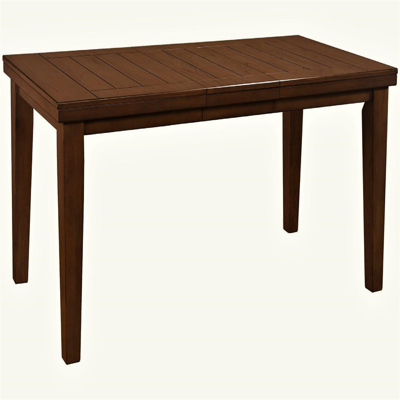 Table de salle à manger rectangulaire de style contemporain avec meubles en bois massif en bois massif de 18 po, Brun
