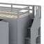 Loft Bed With Wardrobe,Desk And Shelves-1175811251