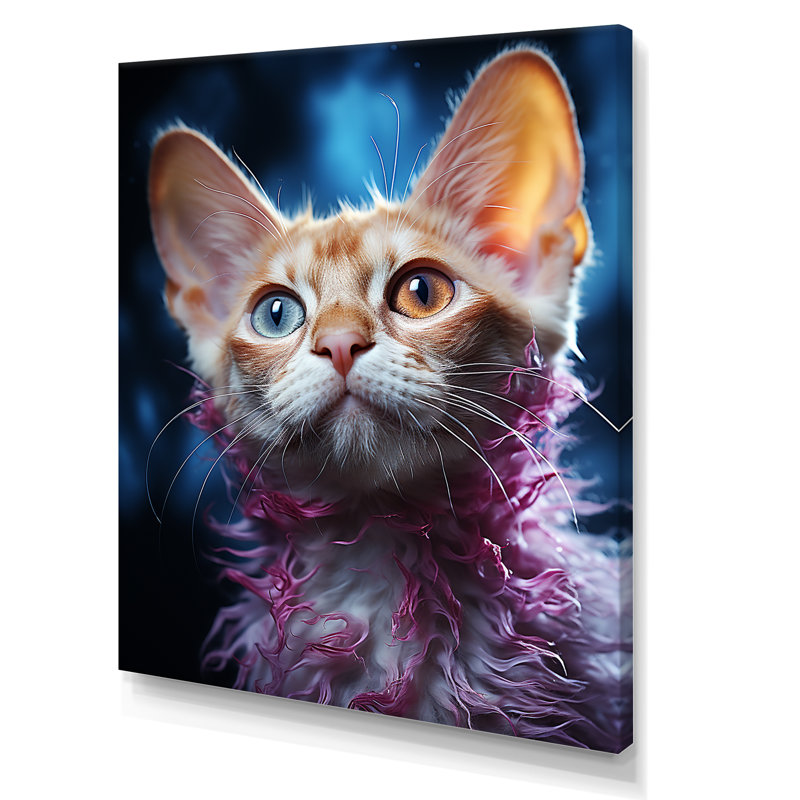 Devon Rex Dream Cat I - chat, art mural, salon, H 32 po x l 24 po x P 1 po, Toile tendue
