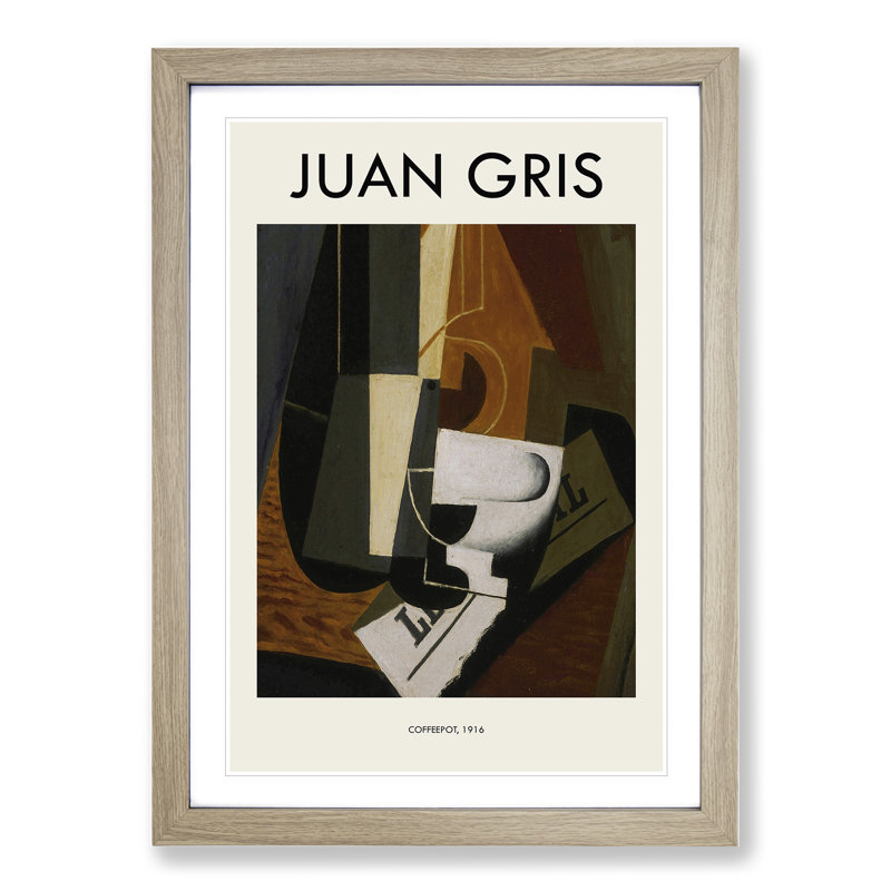 Coffeepot by Juan Gris - Picture Frame Art Prints, 36cm H x 27cm W x 2cm D, Oak