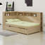 Lit de jour en bois avec tablettes de rangement, USB et lit gigogne